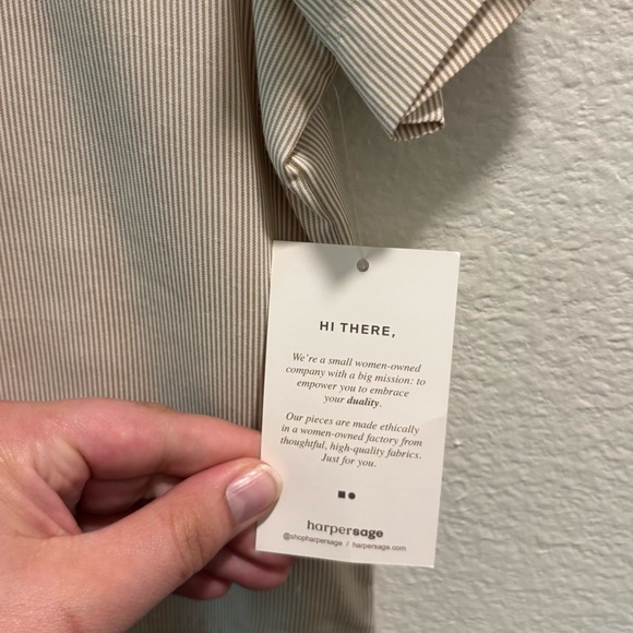 NWT Harper Sage Beige Button-Front Midi Shirt Dress, size XS - Picture 5 of 7